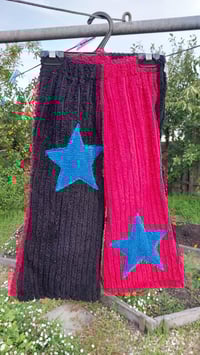 Kids Star pants - Navy/red with blue stars. Size 2 & 3