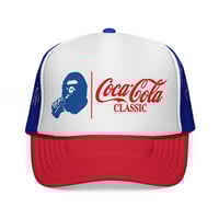 Image 1 of Vintage A Bathing Ape BAPE x Coca Cola Adjustable Mesh Snapback Trucker Hat