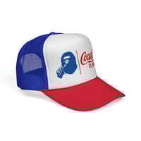 Image 2 of Vintage A Bathing Ape BAPE x Coca Cola Adjustable Mesh Snapback Trucker Hat