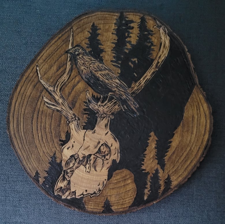 Image of Spiorad an Dúlra. Wood burning.