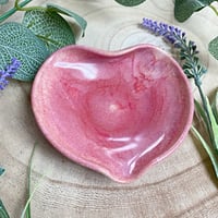 Image 1 of Pink Heart Shaped Ceramic Trinket Dish