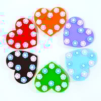 Image 2 of Flowery Beaded Heart Brooch