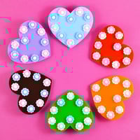 Image 1 of Flowery Beaded Heart Brooch