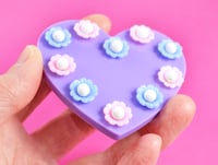 Image 9 of Flowery Beaded Heart Brooch