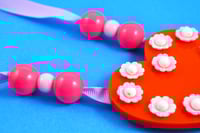 Image 11 of Flowery Beaded Heart Necklaces
