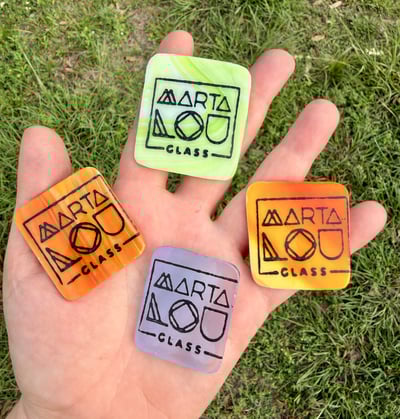 Image of MLG Glass Pin — Kiln Fired Stained Glass Logo Pin