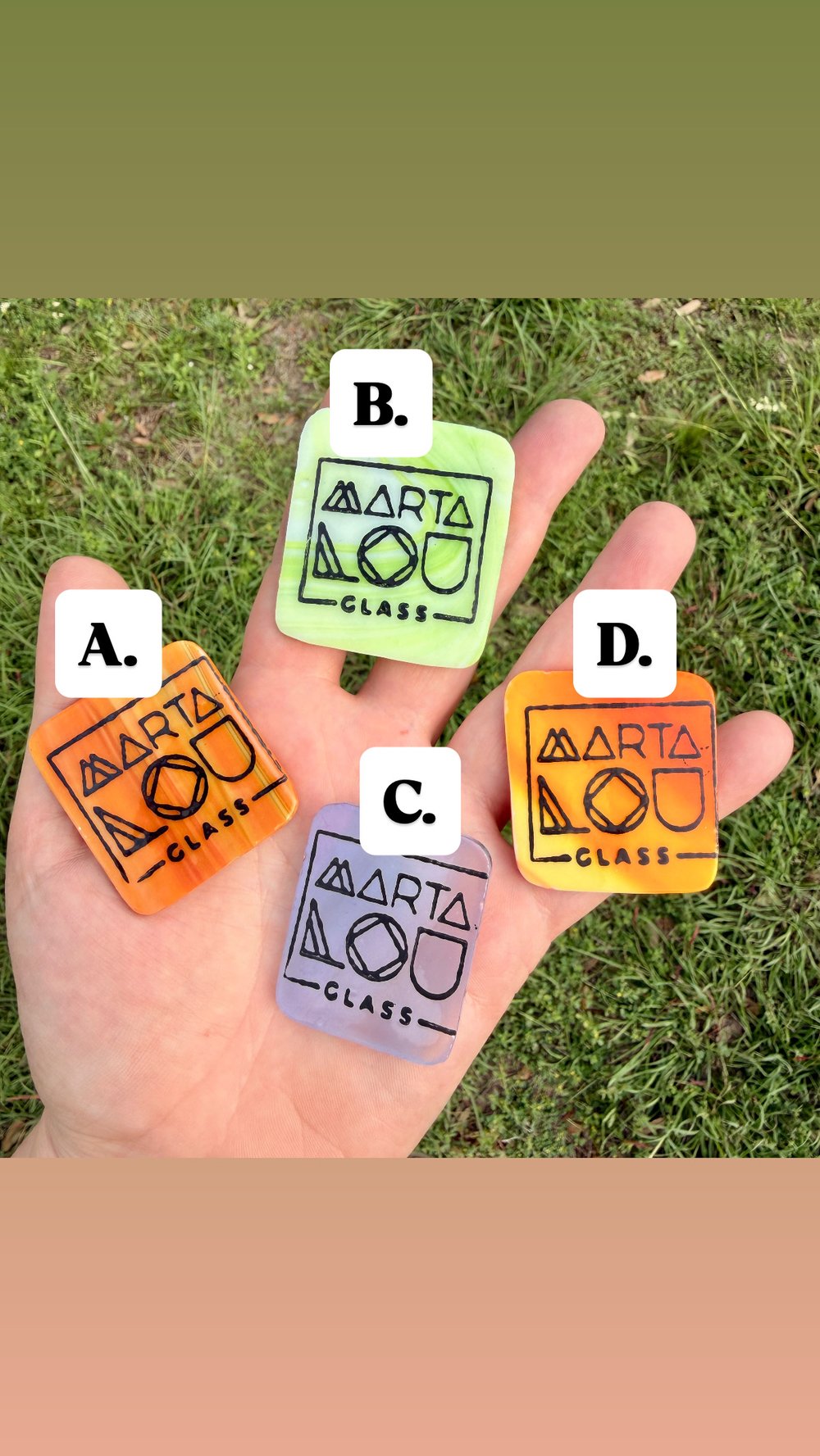 Image of MLG Glass Pin — Kiln Fired Stained Glass Logo Pin