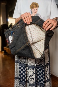 Image 4 of Gonna in denim nera