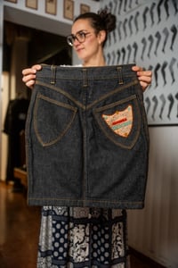 Image 5 of Gonna in denim nera