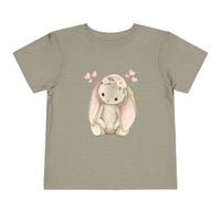 Image 2 of Floral Crown Bunny Toddler Tee -Bella+Canvas · 3001T