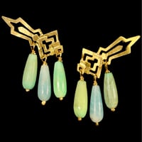 Image 3 of AZTECAH Earring Grande · Grass Agate · Green