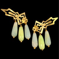 Image 1 of AZTECAH Earring Grande · Grass Agate · Yellow