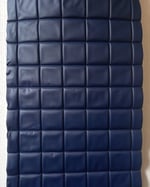 1970s Vintage Padded Wallcovering - Navy Blue Quilted Cushioned Vinyl Caravan - (Single Roll) thumbnail 3