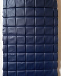 1970s Vintage Padded Wallcovering - Navy Blue Quilted Cushioned Vinyl Caravan - (Single Roll) – detail view 3