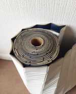 1970s Vintage Padded Wallcovering - Navy Blue Quilted Cushioned Vinyl Caravan - (Single Roll) thumbnail 11