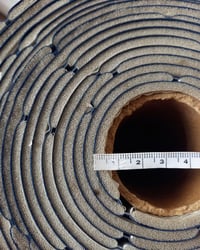 1970s Vintage Padded Wallcovering - Navy Blue Quilted Cushioned Vinyl Caravan - (Single Roll) – detail view 12