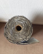 1970s Vintage Padded Wallcovering - Navy Blue Quilted Cushioned Vinyl Caravan - (Single Roll) thumbnail 17