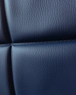 1970s Vintage Padded Wallcovering - Navy Blue Quilted Cushioned Vinyl Caravan - (Single Roll) thumbnail 4