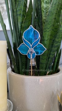Image 2 of Art Nouveau Plantstake - Iridescent Blue