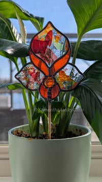 Image 3 of Art Nouveau Plantstake - Orange