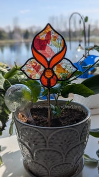 Image 4 of Art Nouveau Plantstake - Orange