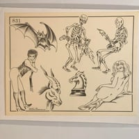 Image 1 of 1986 Spaulding & Roger’s production sheet guitar skeletons 