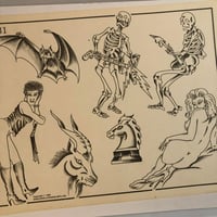 Image 2 of 1986 Spaulding & Roger’s production sheet guitar skeletons 