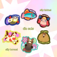 silly animals die cut stickers