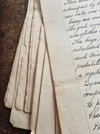Image 5 of Victorian handwritten manuscript pages antique cursive script paper ephemera bundle