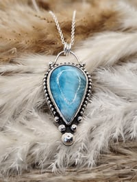 Image 3 of Beaded Larimar Inverted Drop