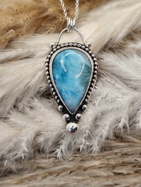 Image 1 of Beaded Larimar Inverted Drop