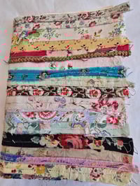 Image 1 of One of a kind mixed media fabric journal vintage French textile cover handmade art book