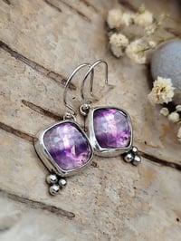 Image 1 of Fluorite Lozenge & Granulation Earrings