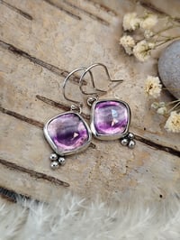 Image 2 of Fluorite Lozenge & Granulation Earrings