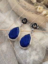 Image 3 of Lapis Lazuli & Rose Earrings