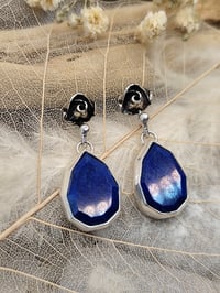 Image 1 of Lapis Lazuli & Rose Earrings