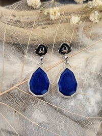 Image 4 of Lapis Lazuli & Rose Earrings