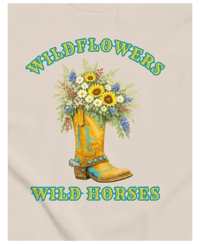 Image 1 of Wildflowers Wild Horses Boot T-Shirt