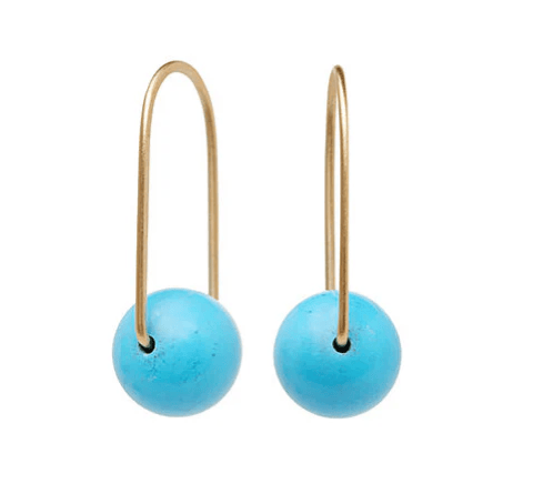  14 kt and Aquamarine, Moonstone or Pearl Earrings - Image 5 of 5