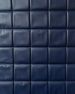 1970s Vintage Padded Wallcovering - Navy Blue Quilted Cushioned Vinyl Caravan - (Single Roll) thumbnail 6