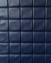 1970s Vintage Padded Wallcovering - Navy Blue Quilted Cushioned Vinyl Caravan - (Single Roll) – detail view 6
