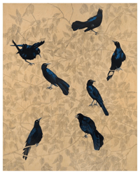 Image 1 of Tree of Grackle by Carly Weaver - Fine Art Print 