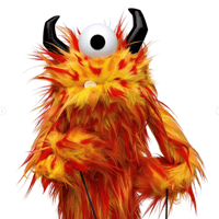 The CYCLOPS Critter Monster Puppet in Yellow with Spikes