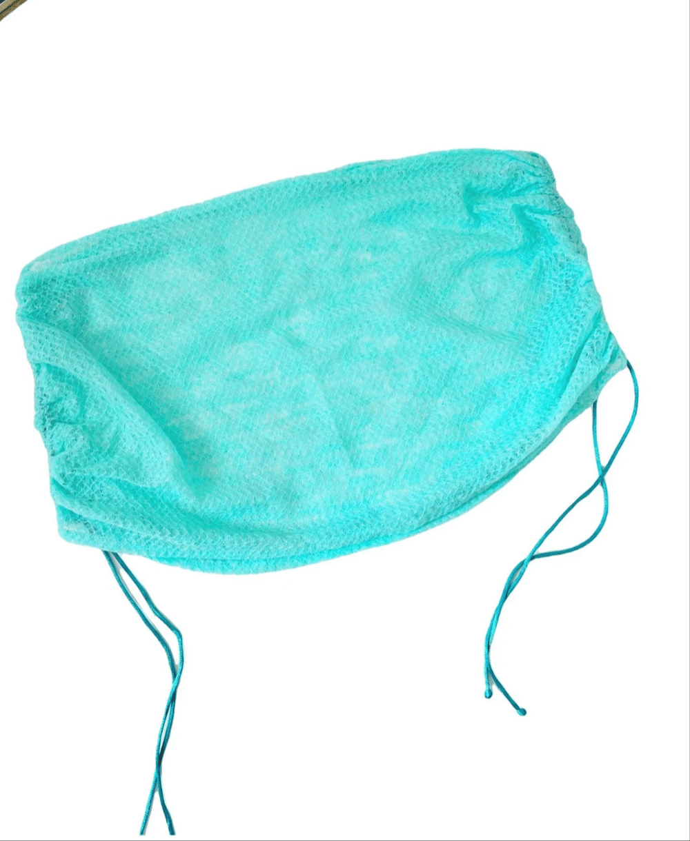 Image of the mint ruched mini skirt