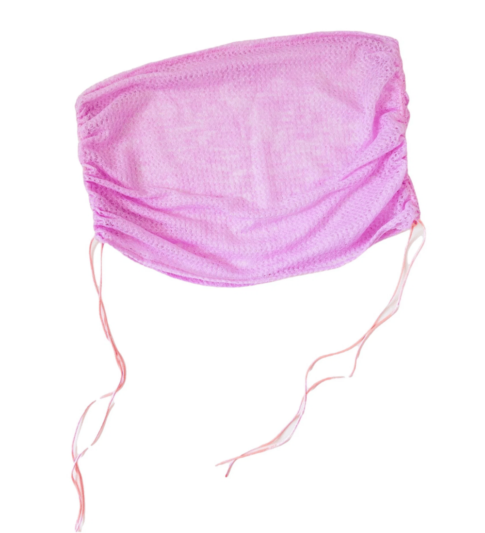 Image of the rose ruched mini skirt
