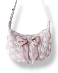 Image 2 of Upcycled Heart Quilt Crescent Bag 