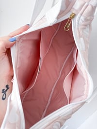 Image 5 of Upcycled Heart Quilt Crescent Bag 