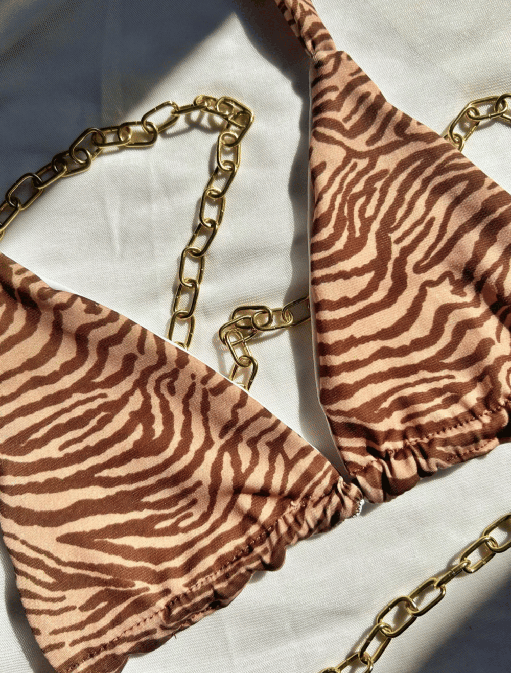 Image of the safari zebra reversible bikini set