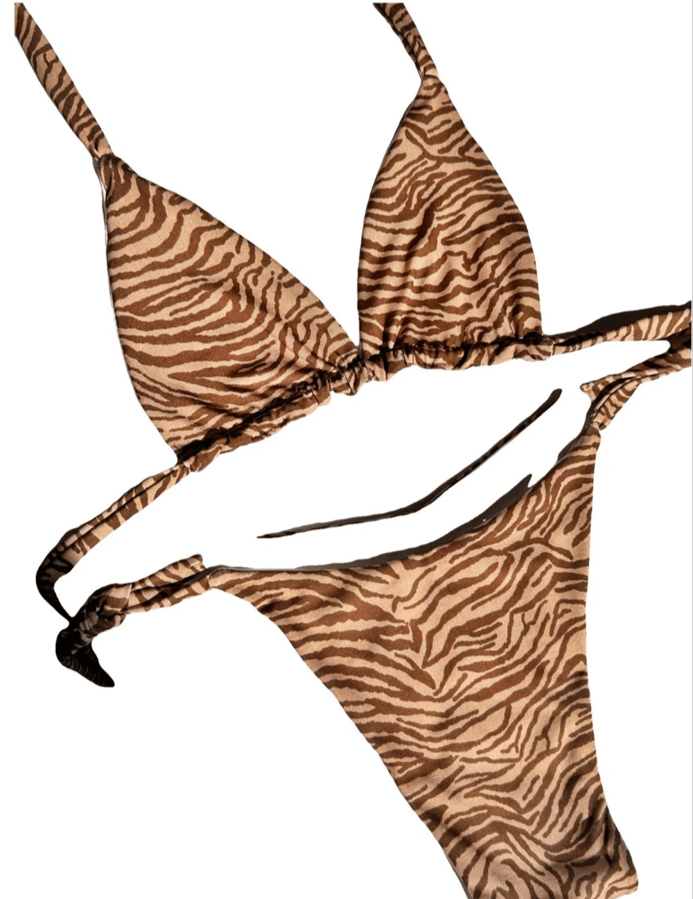 Image of the safari zebra reversible bikini set