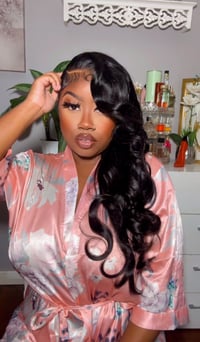 Image 3 of Jet Black 13x6 Lace Front Body Wave Wig in 24”